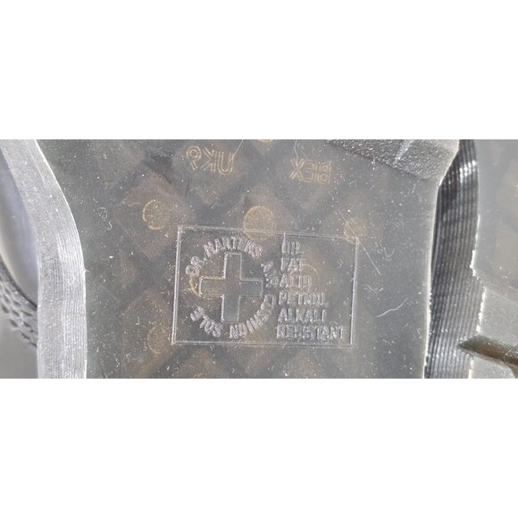 Dr. Martens Molly Leather Platform Boots Satin Ribbon Black Combat Womens 11 - Picture 8 of 15